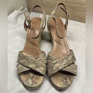 Cole Hahn wedge snake skin sandal